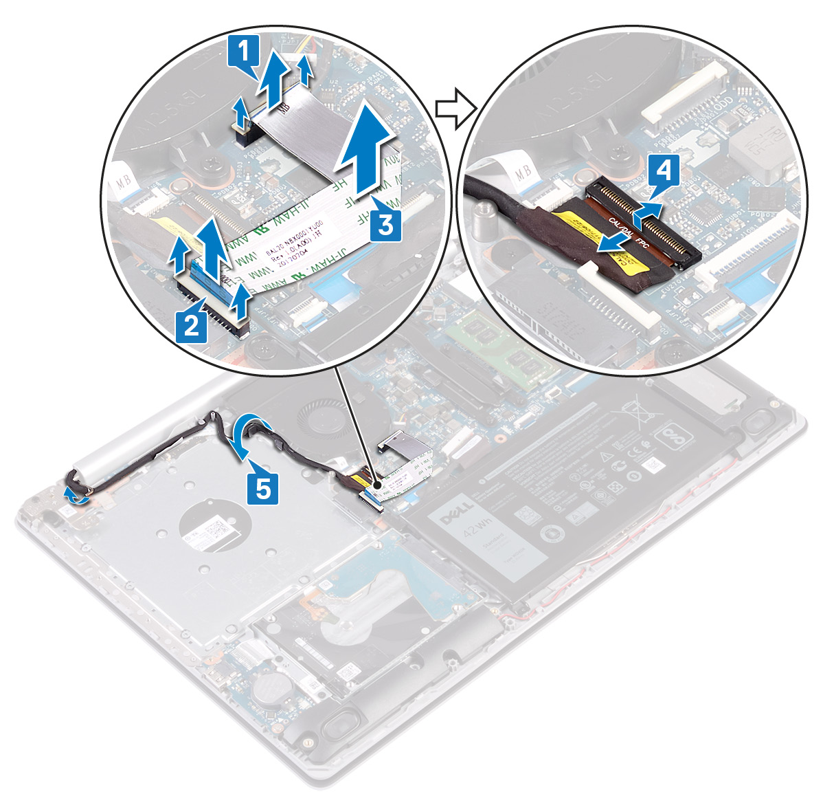 tháo cáp màn hình dell inspiron 3593