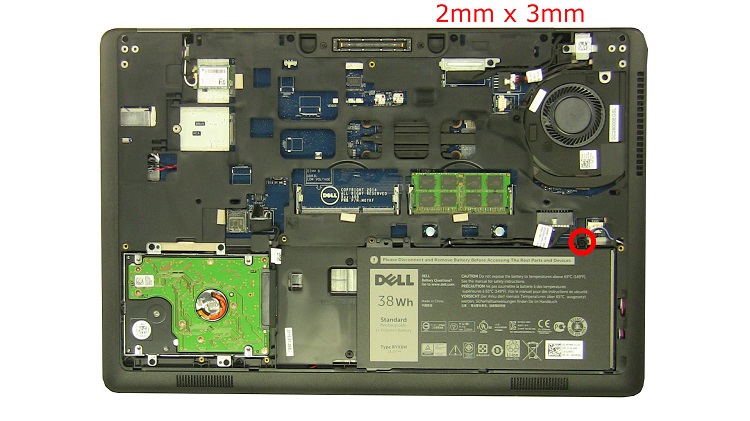 tháo pin dell latitude e5570